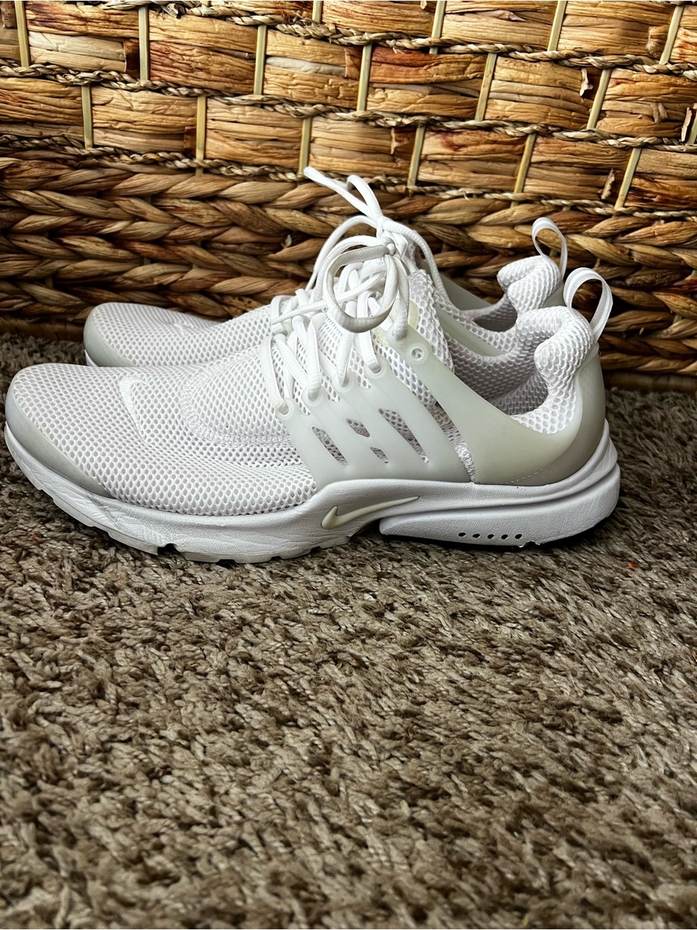 Nike Presto Men’s All-White Mesh Running Sneakers